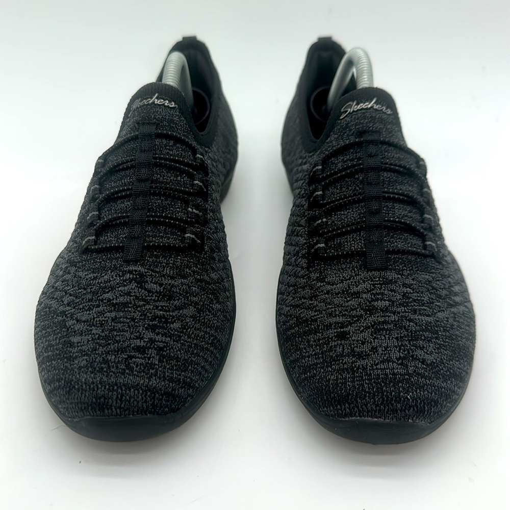 Skechers Women's Black Knit Slip-On Sneakers - Picture 6 of 12